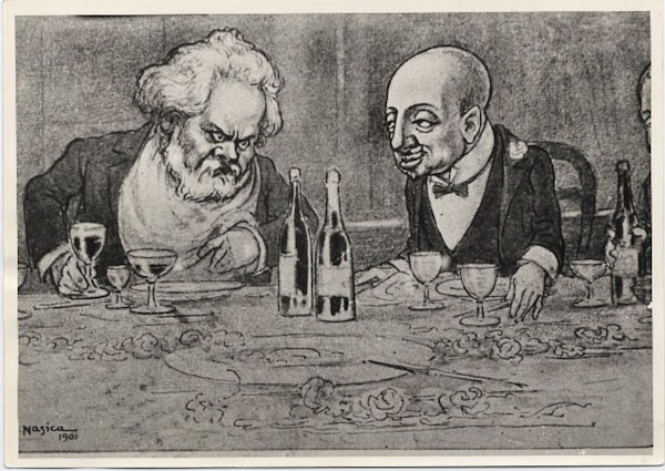 Carducci e d'Annunzio a tavola (Nasica, 1901)