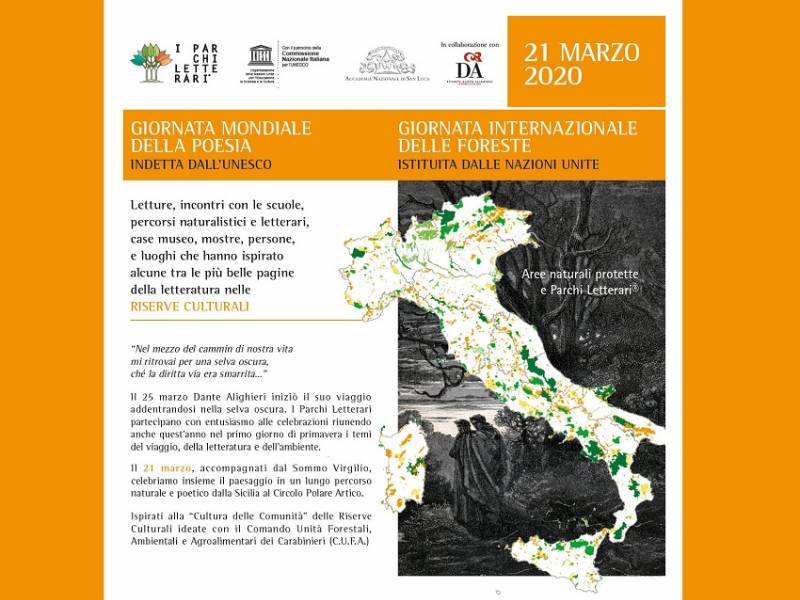 21 marzo 2020: Giornata della Poesia e delle Foreste nei Parchi Letterari