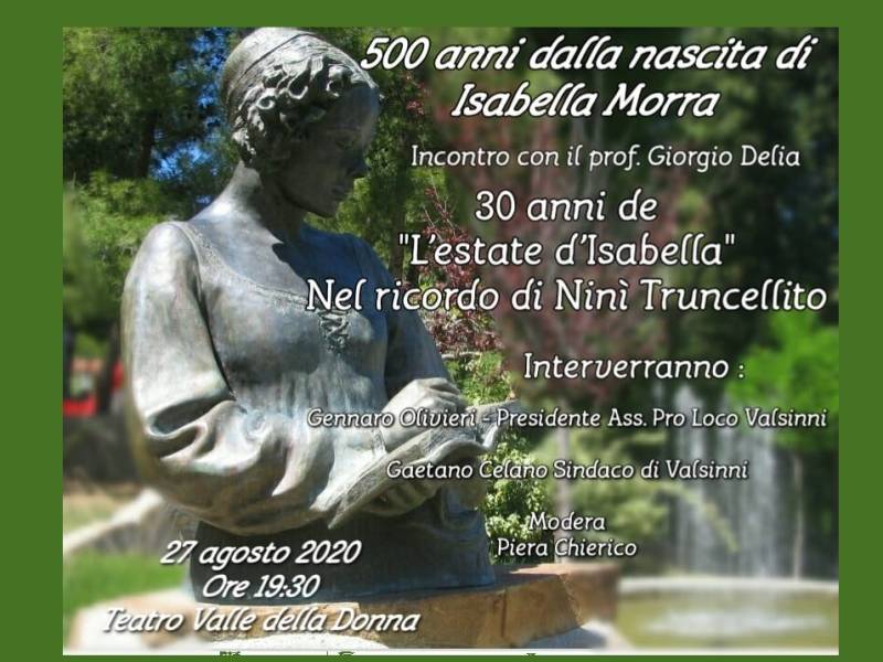 500 anni dalla nascita di Isabella Morra nel ricordo di Ninì Truncellito