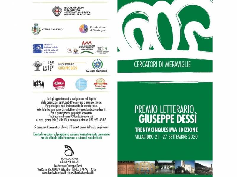 Premio Letterario Giuseppe Dessì. Trantacinquesima edizione
