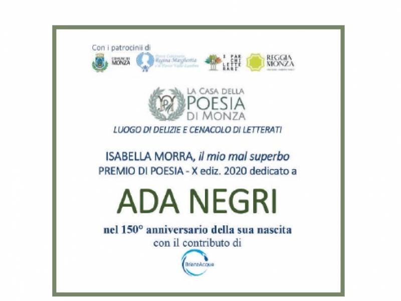Parco: Premio Isabella Morra. X ed. dedicata ad ADA NEGRI nel Parco Regina Margherita a Monza