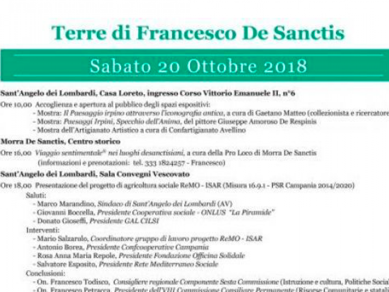 Sant'Angelo dei L. Morra e Calitri: Una due giorni con il Parco Letterario F.De Sanctis