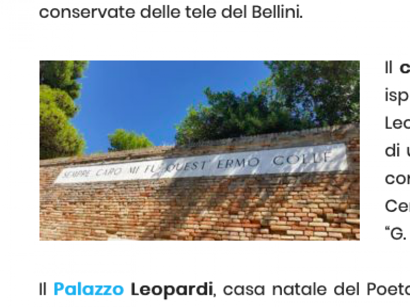 Parco letterario di Recanati dedicato a Giacomo Leopardi