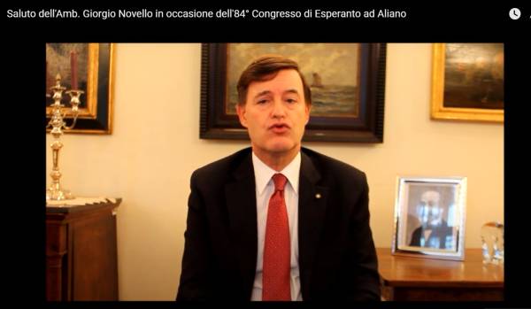 Parco: Il saluto di SE l'Amb. Giorgio Novello in occasione dell'84° Congresso di Esperanto ad Aliano