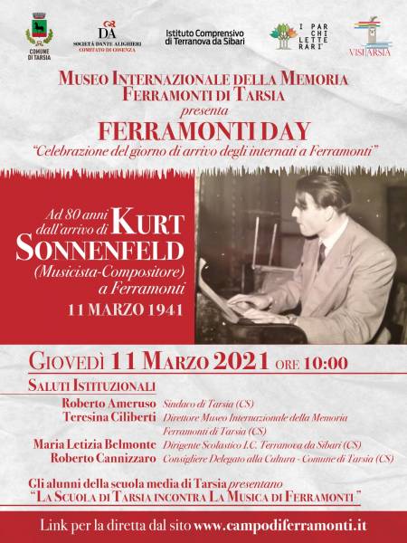 Ferramonti Day. 80 anni dall'arrivo di Kurt Sonnefeld nel Campo di Ferramonti