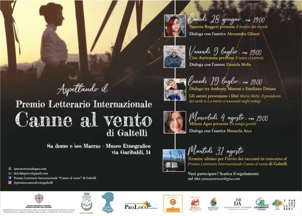 Gli appuntamenti letterari in vista del Premio Canne al vento di Galtellì
