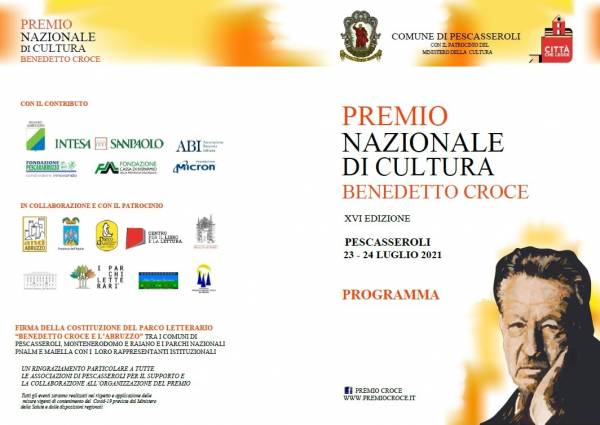 Parco: Premio Benedetto Croce - Cerimonia di Istituzione del Parco Letterario Benedetto Croce e l'Abruzzo