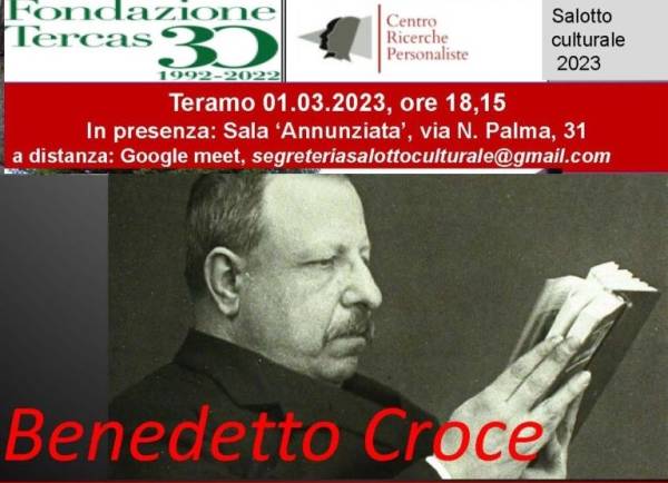 Parco: Benedetto Croce nell’incontro culturale di Prospettiva Persona del 1 marzo