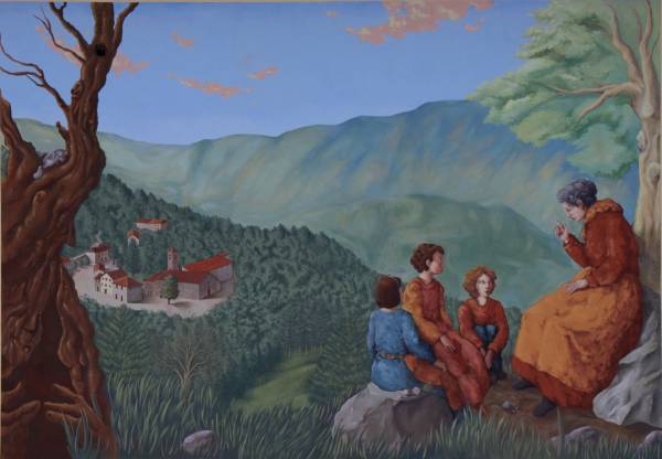 Pittura murale a Badia Prataglia  Nel segno delle Novelle della Nonna di Emma Perodi 