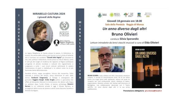 Parco: I Giovedì della Regina a Monza: Bruno Olivieri - Un anno diverso dagli altri