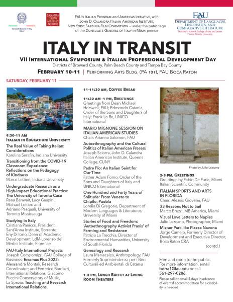 Foto Italy in Transit. I Parchi Letterari al 7° International Symposium della Florida Atlantic University 2